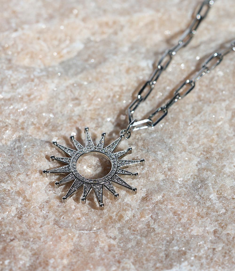 Pavé Sunburst Necklace - Image 7
