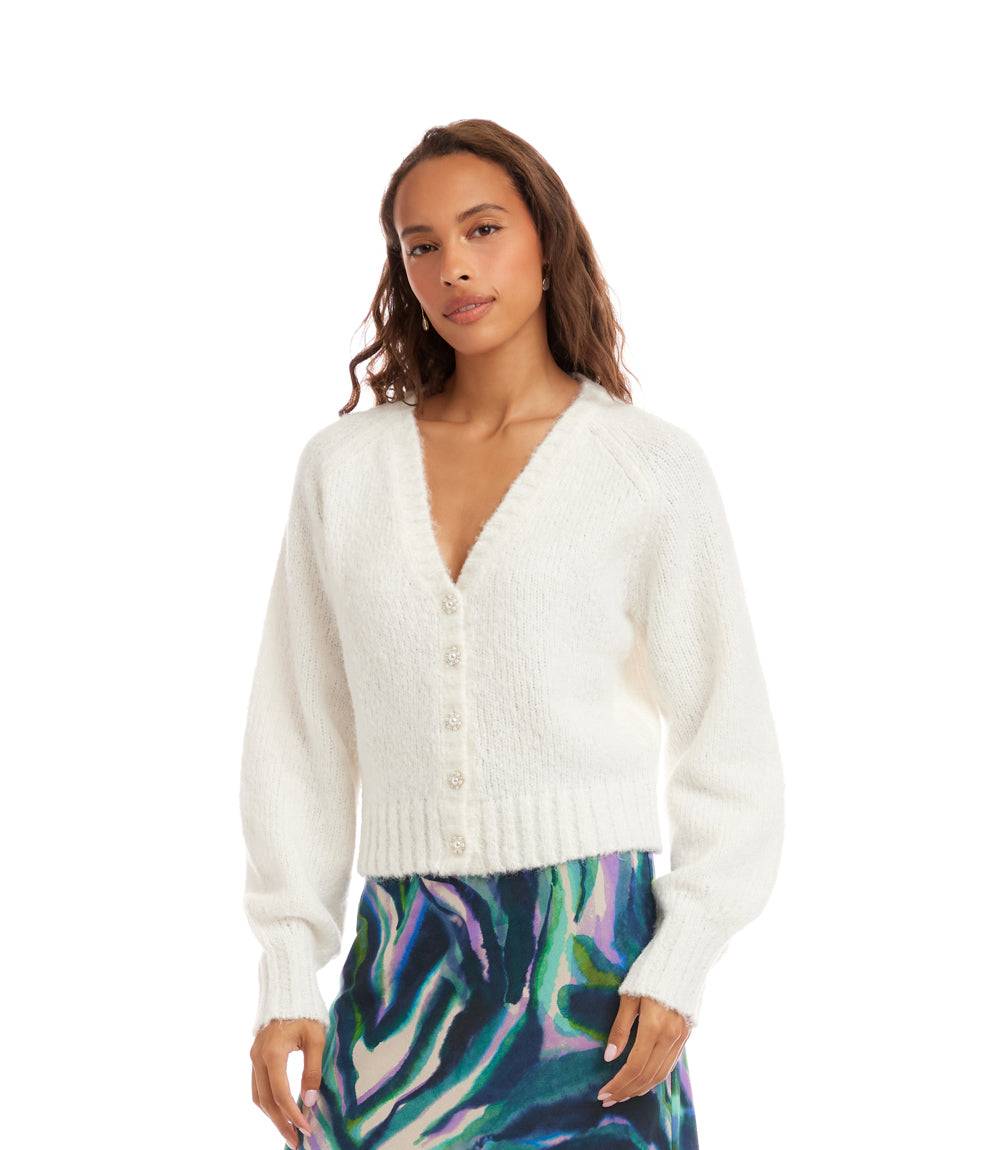 Pearl Button Cardigan Sweater - Image 4