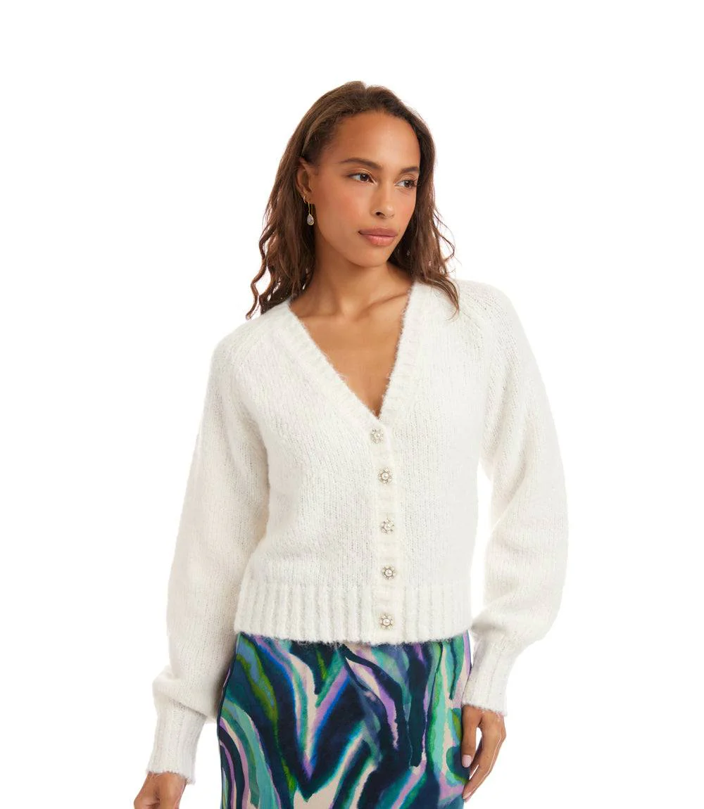 Pearl Button Cardigan Sweater - Image 6