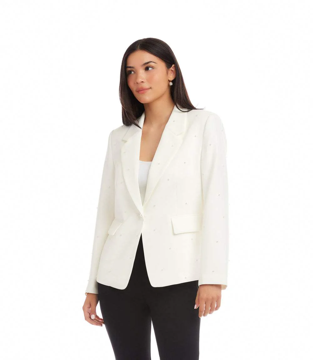 Pearl Embellished Blazer - Image 3