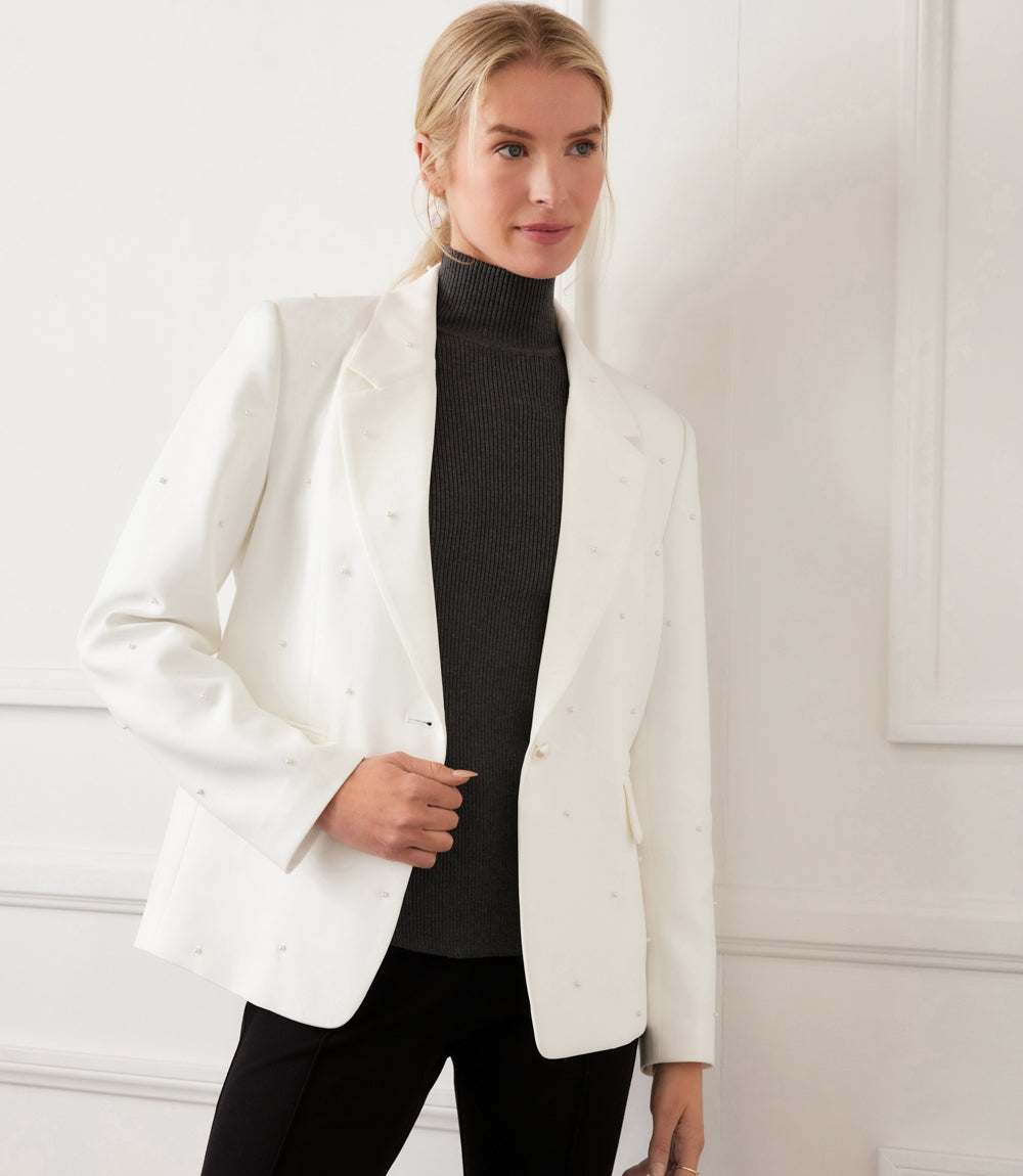 Pearl Embellished Blazer - Image 8