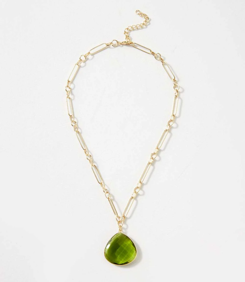 Peridot Quartz Pendant Necklace - Image 5