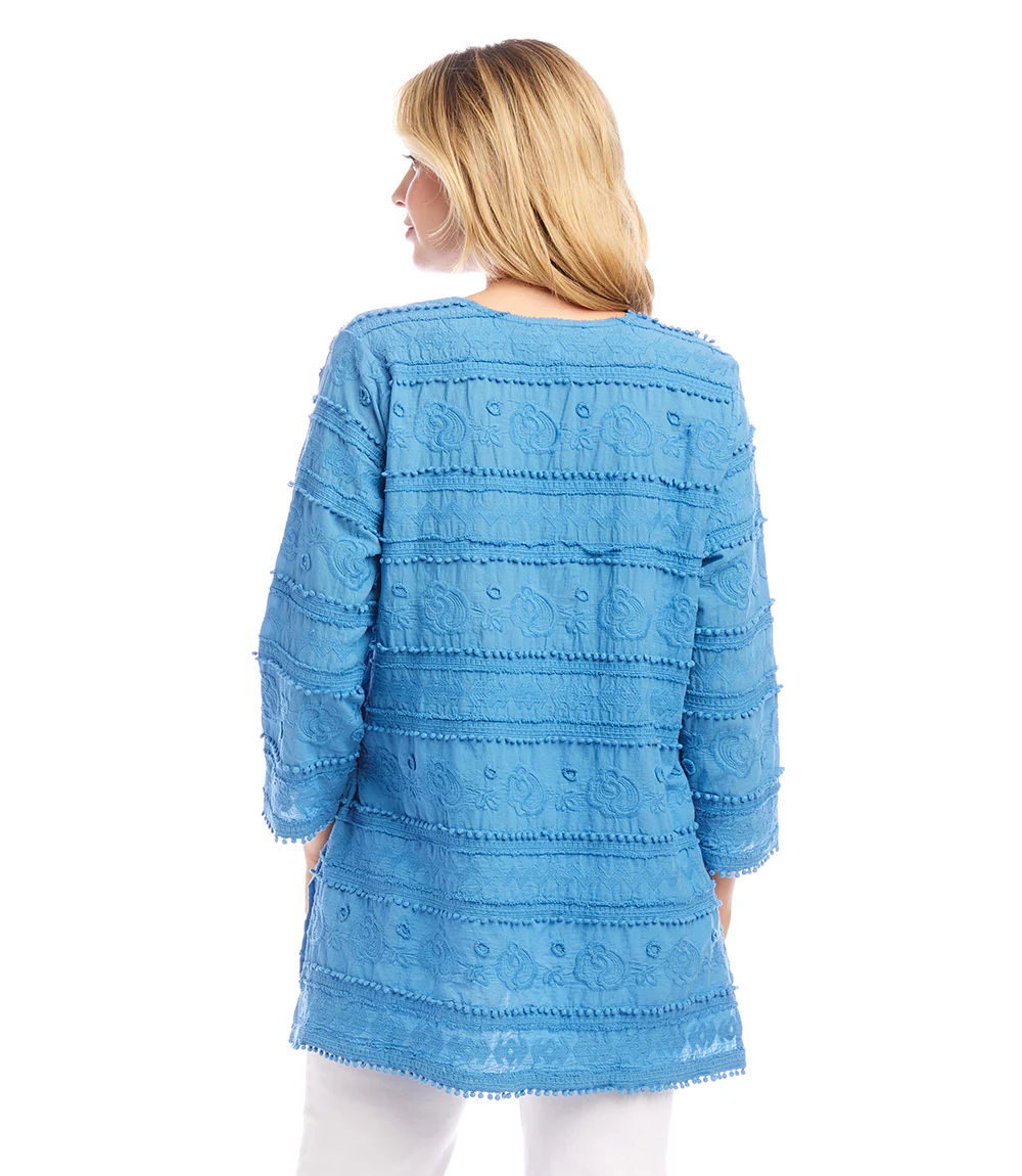 Petite Size 3/4 Sleeve Embroidered Tunic - Image 4