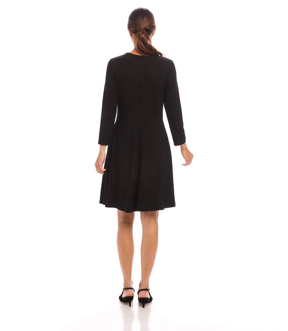 Petite Size 3/4 Sleeve Fit & Flare Dress - Image 4
