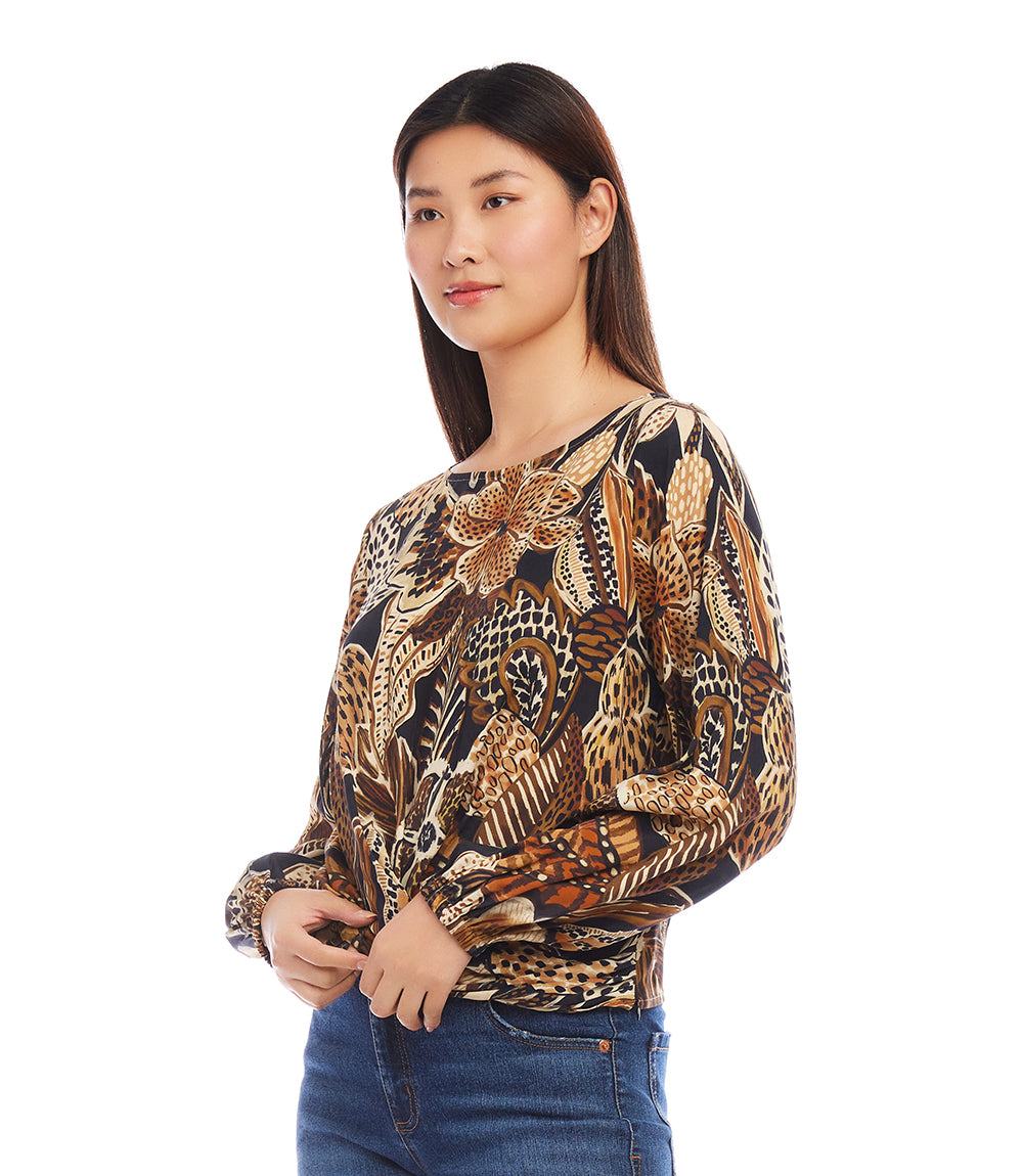 Petite Size Boatneck Drape Top - Image 2