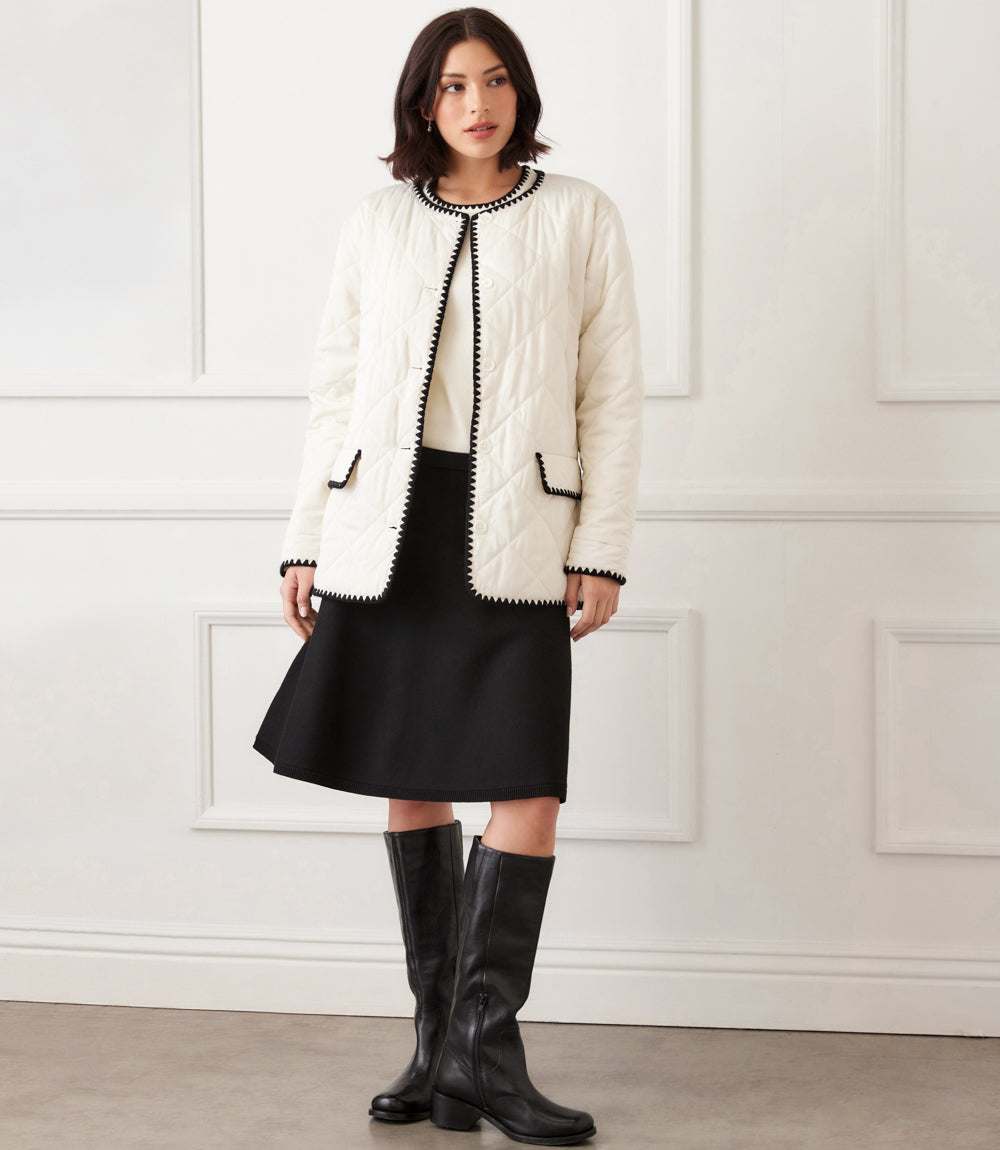 Petite Size Edge Stitch Quilted Jacket - Image 11