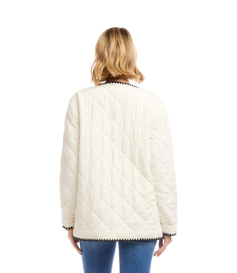 Petite Size Edge Stitch Quilted Jacket - Image 5