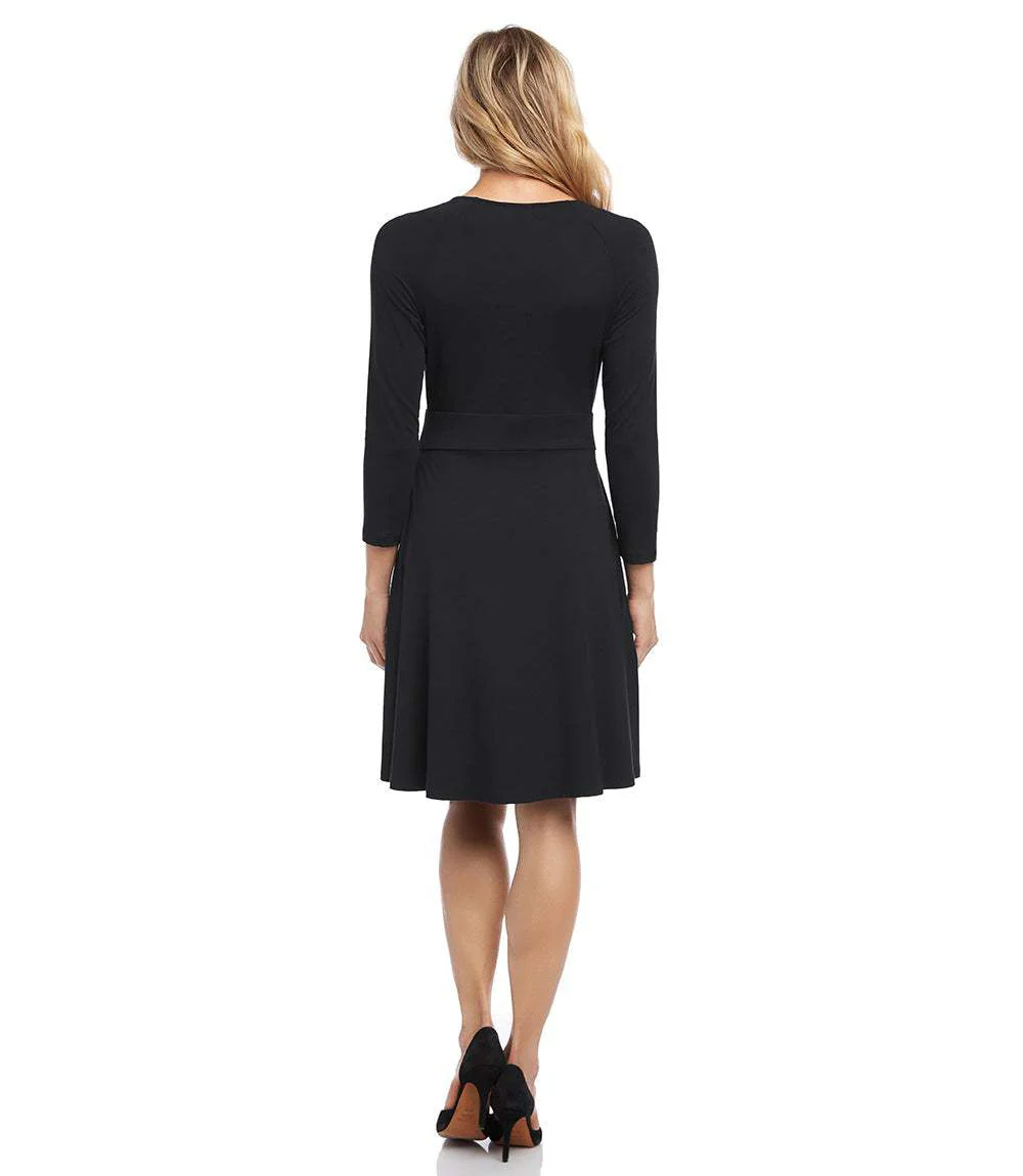 Petite Size Faux Wrap Drape Dress - Image 5
