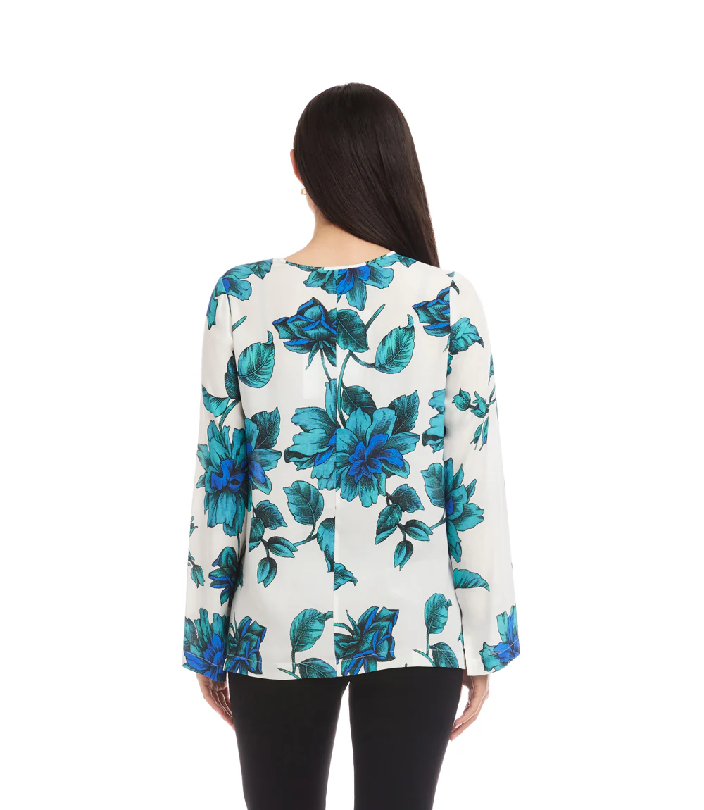 Petite Size Keyhole Side-Slit Sleeve Tunic Top - Image 4