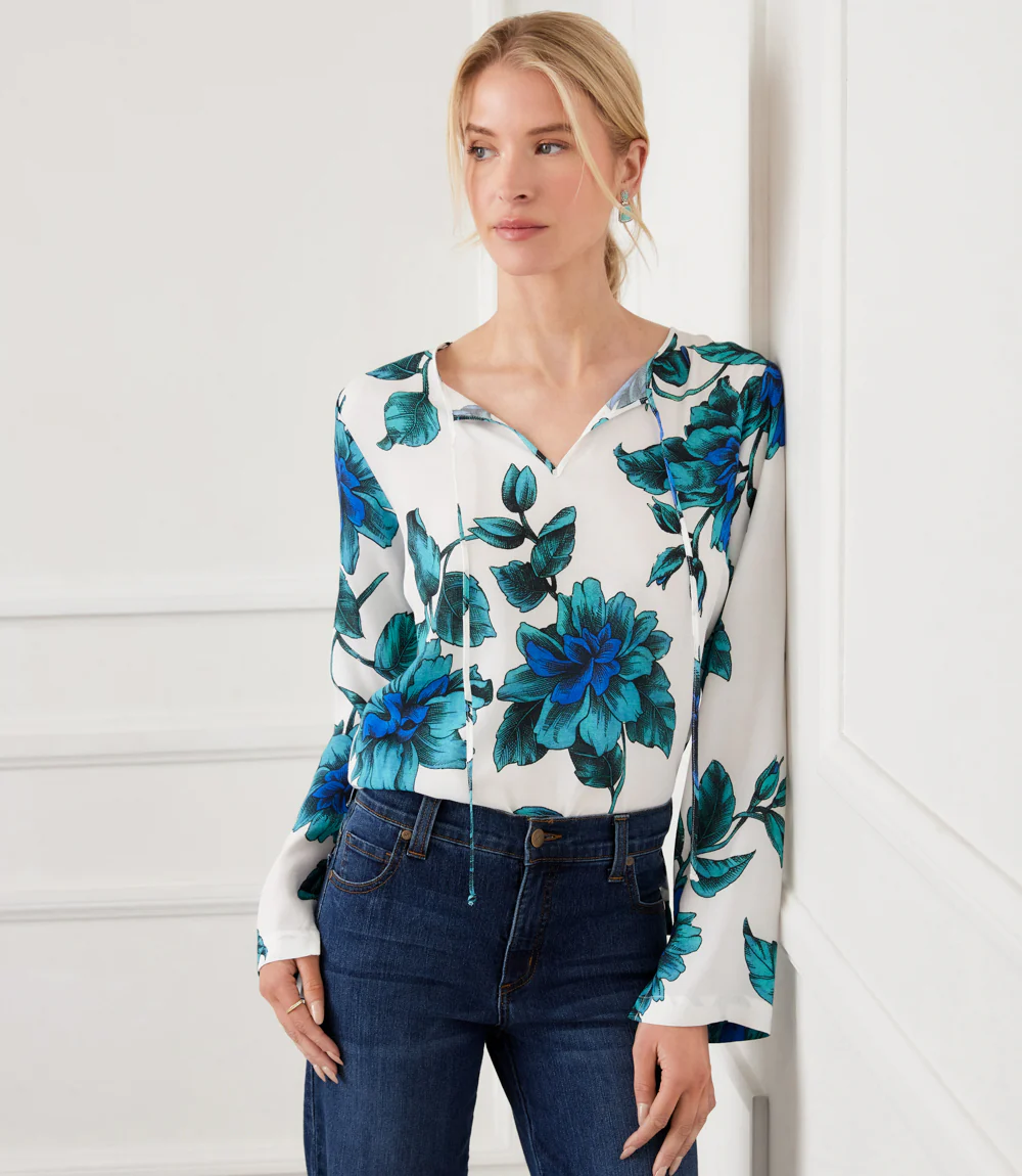 Petite Size Keyhole Side-Slit Sleeve Tunic Top - Image 5
