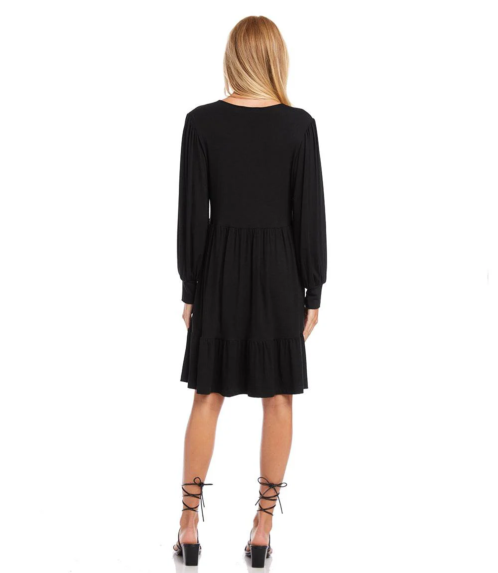 Petite Size Long Sleeve Tiered Dress - Image 3