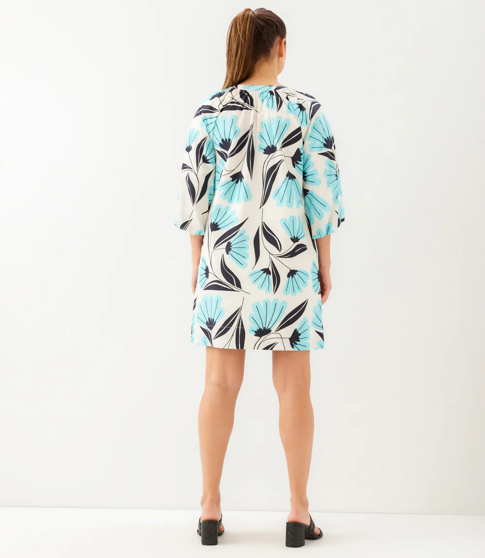 Petite Size Puff Sleeve Peasant Dress - Image 5