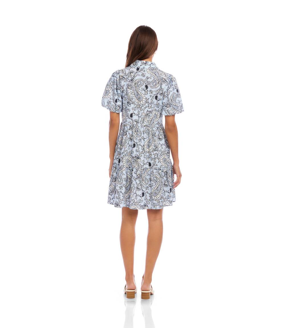 Petite Size Puff Sleeve Tiered Shirtdress - Image 5