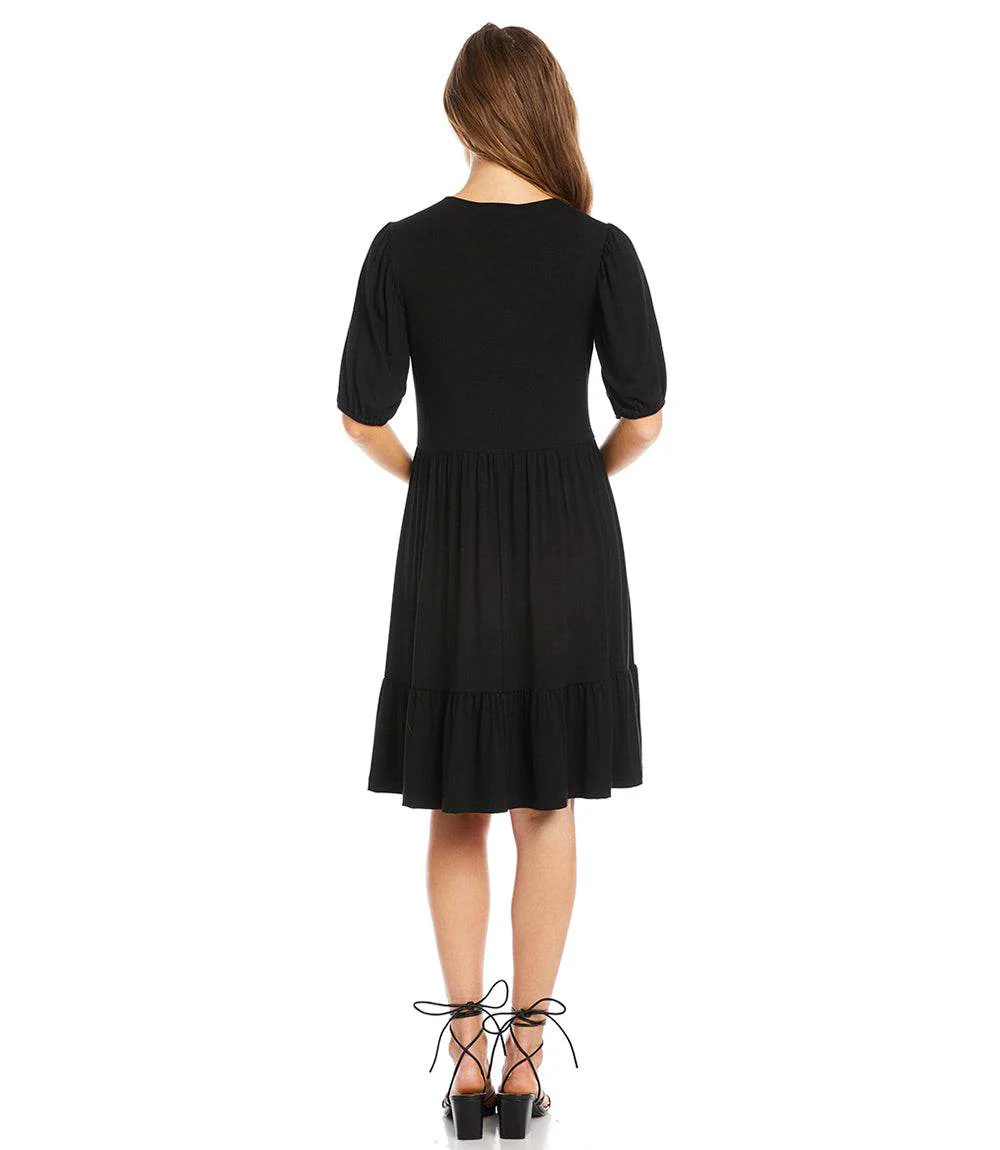 Petite Size Puff Sleeve Tiered Dress - Image 5