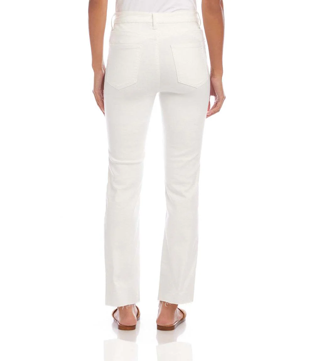 Petite Size Raw Hem Straight Jeans - Image 3