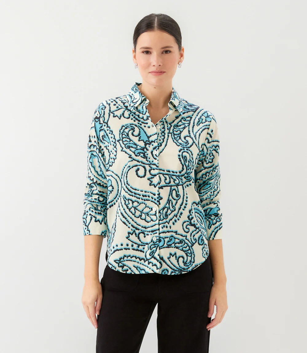 Ruched Sleeve Button-Up Shirt - Image 3