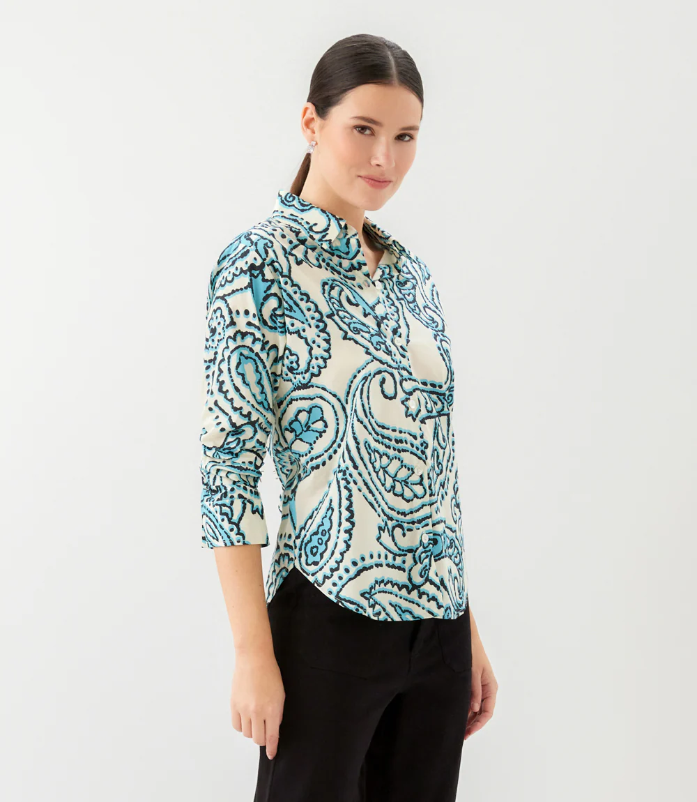 Ruched Sleeve Button-Up Shirt - Image 5