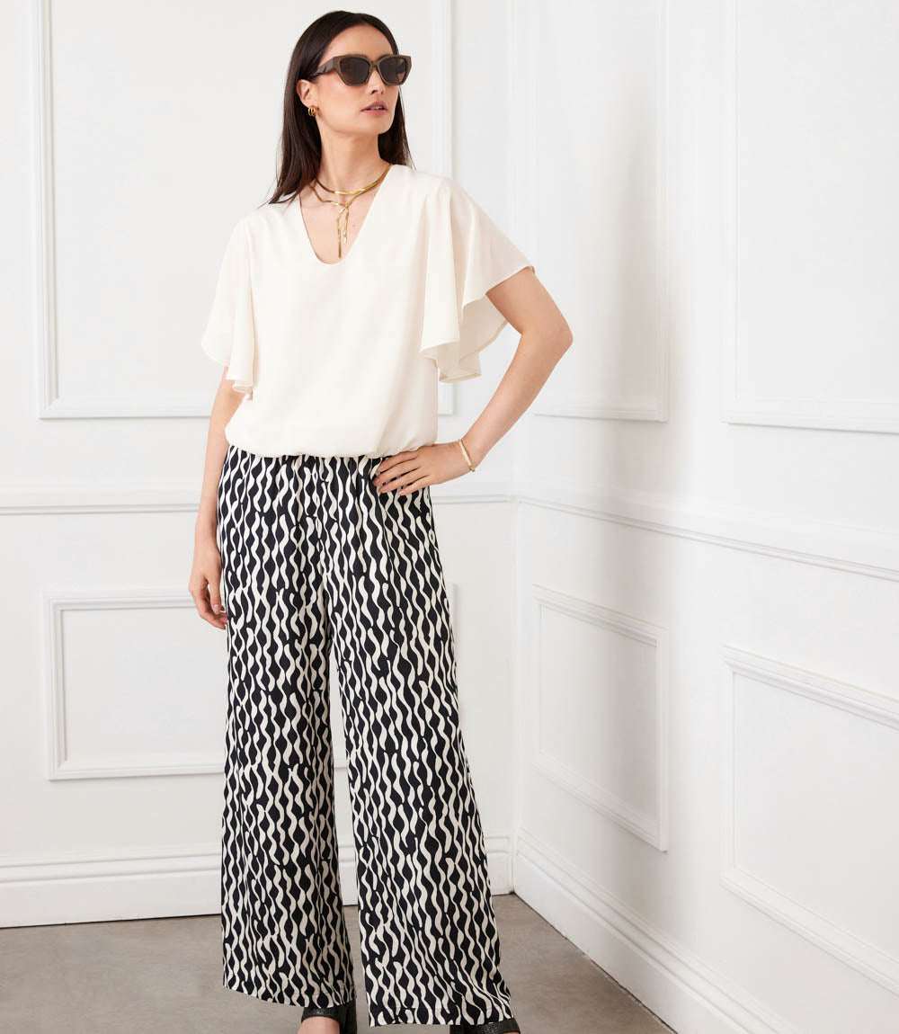 Petite Size Satin Wide-Leg Pants - Image 3