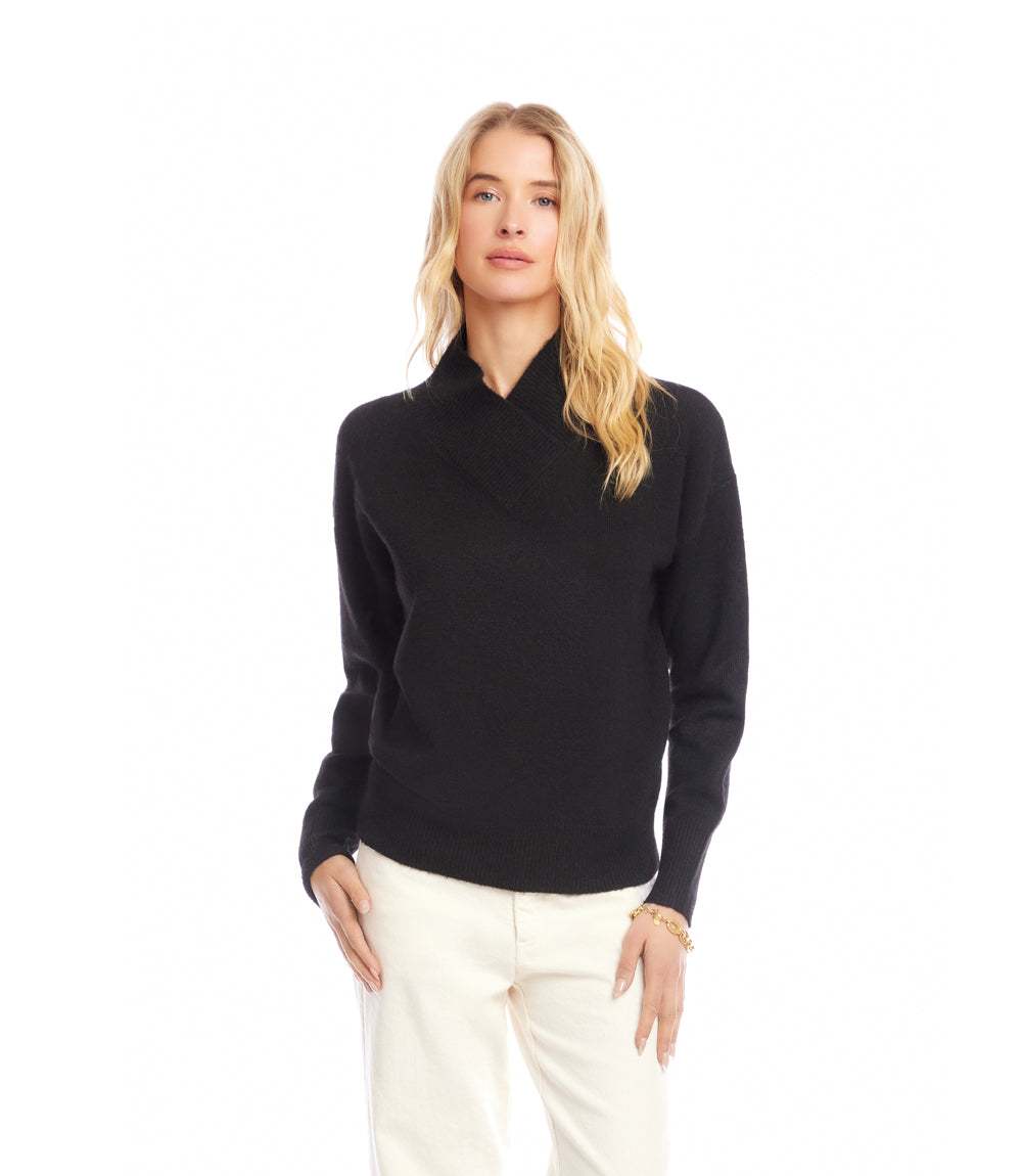 Petite Size Shawl Collar Sweater - Image 2