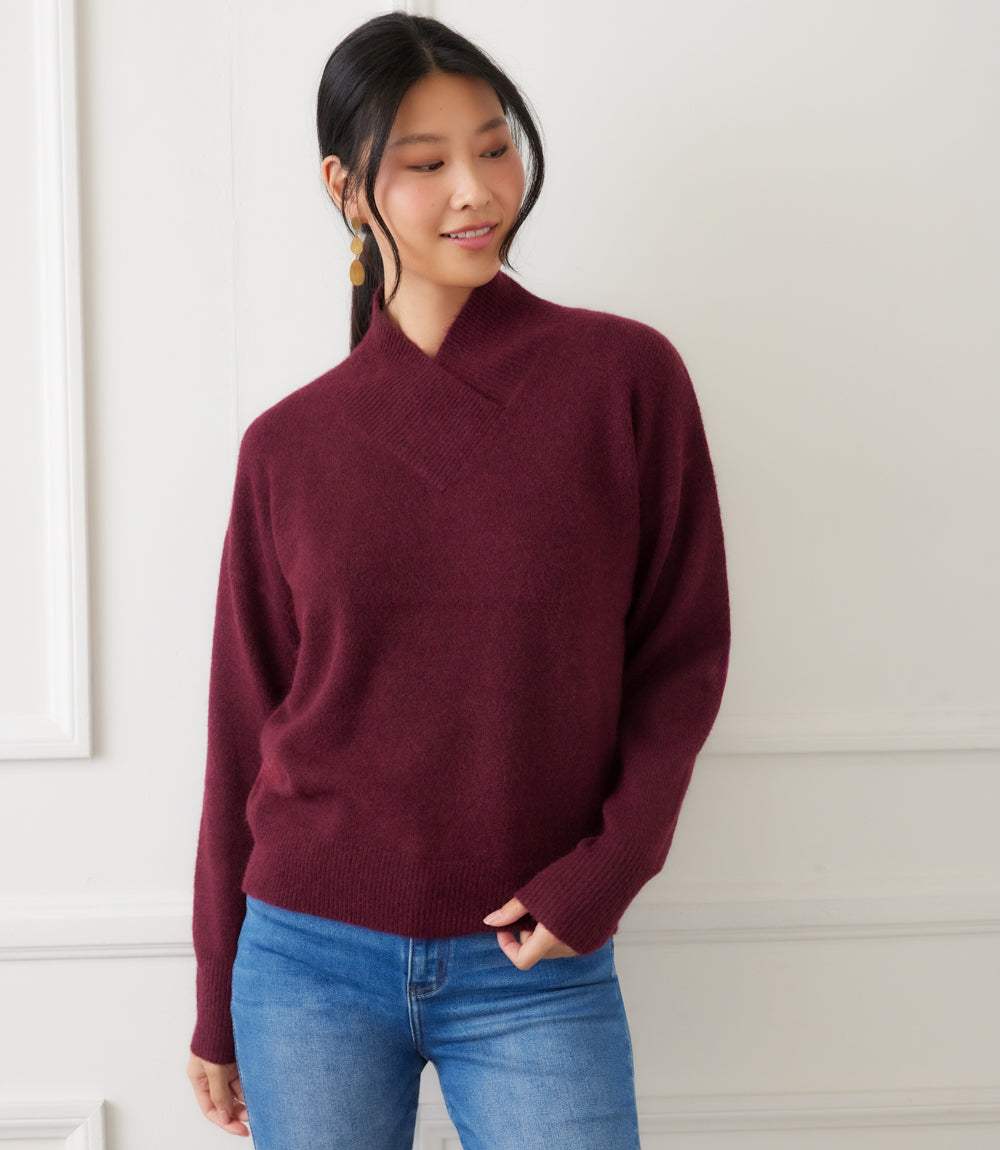 Petite Size Shawl Collar Sweater