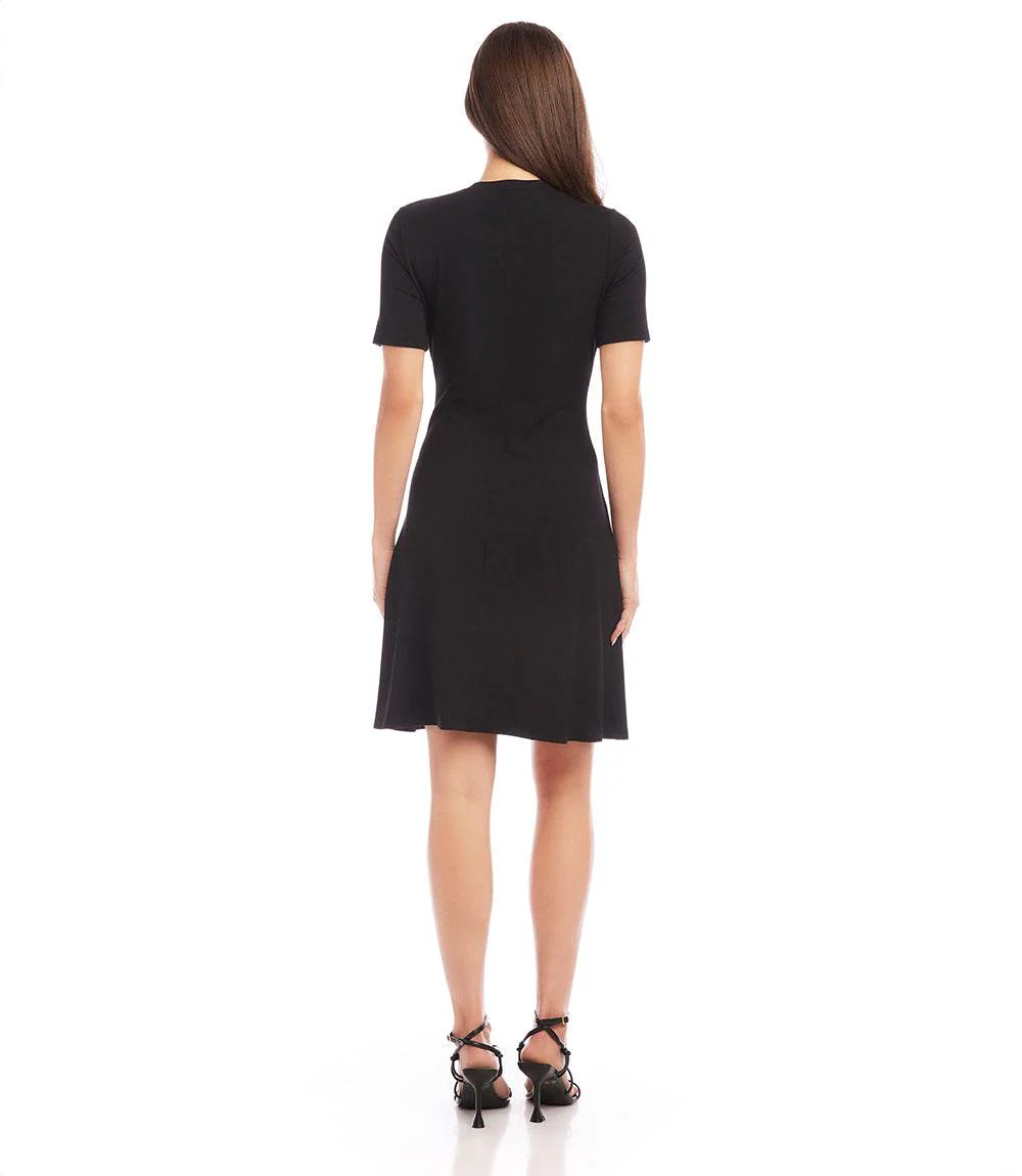 Petite Size Short Sleeve A-Line Dress - Image 4