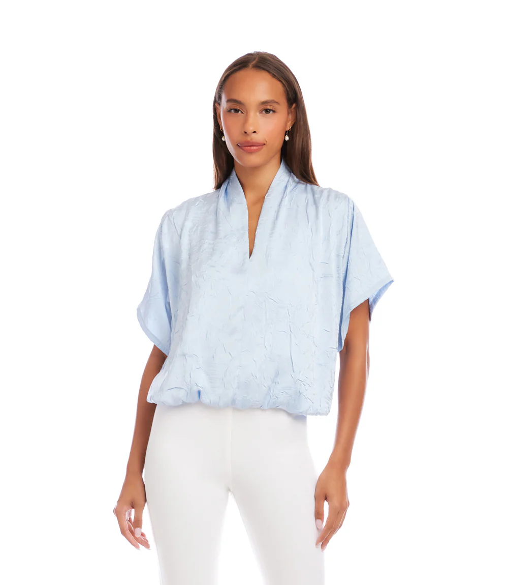 Petite Size Short Sleeve V-Neck Top - Image 2