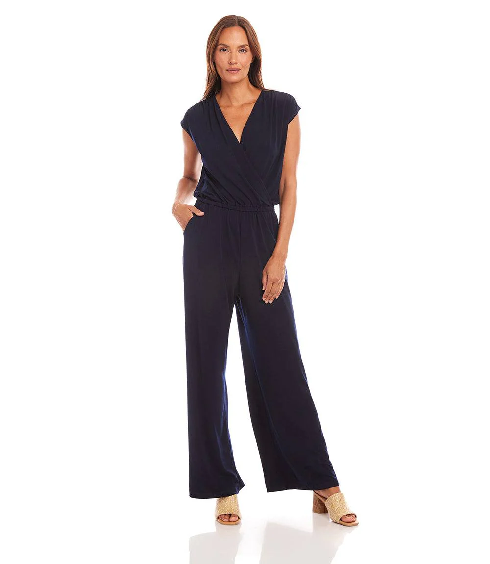 Petite Size Sleeveless Travel Jersey Jumpsuit - Image 2