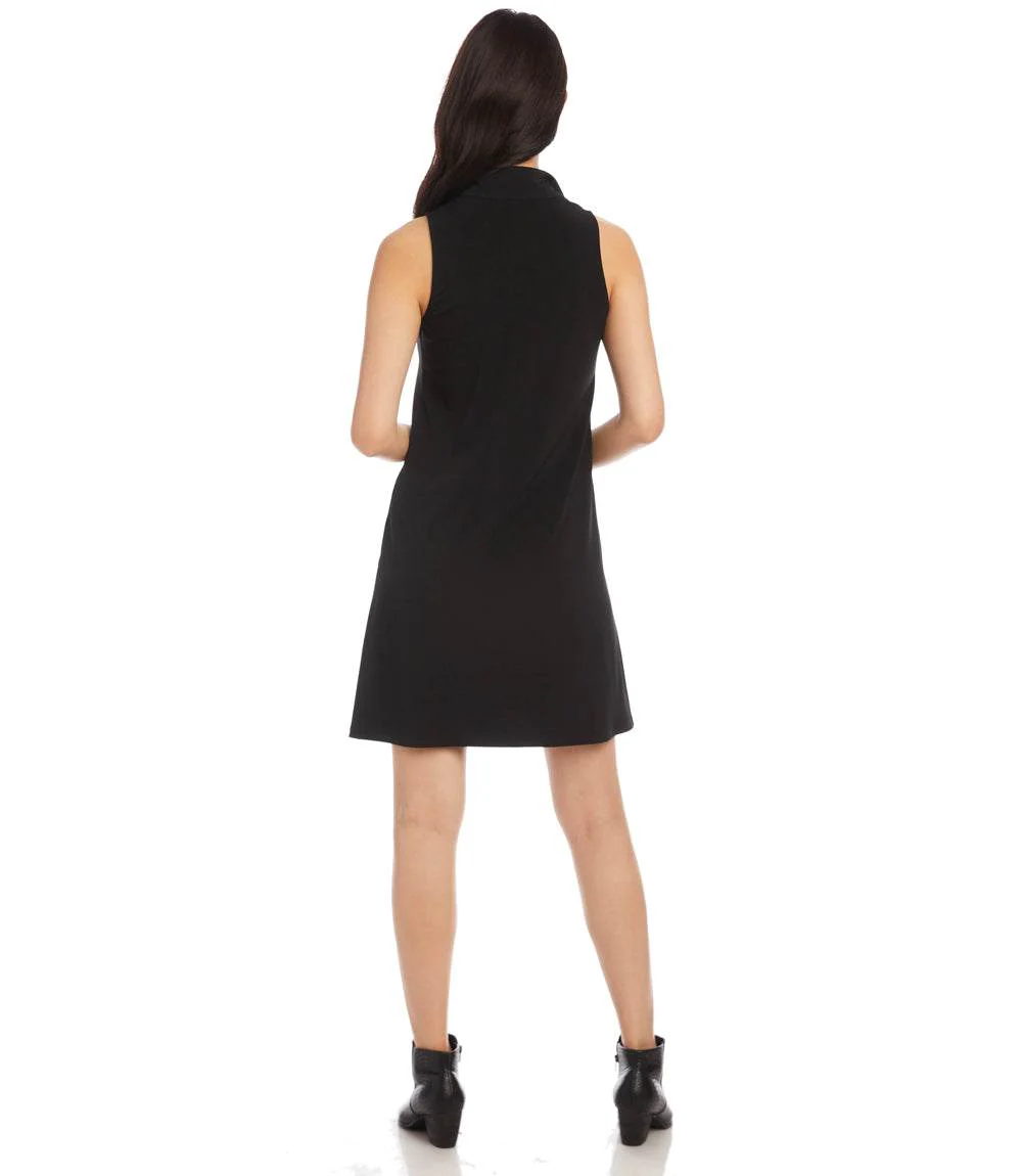 Petite Size Sleeveless Zip-Up Travel Jersey Dress - Image 5