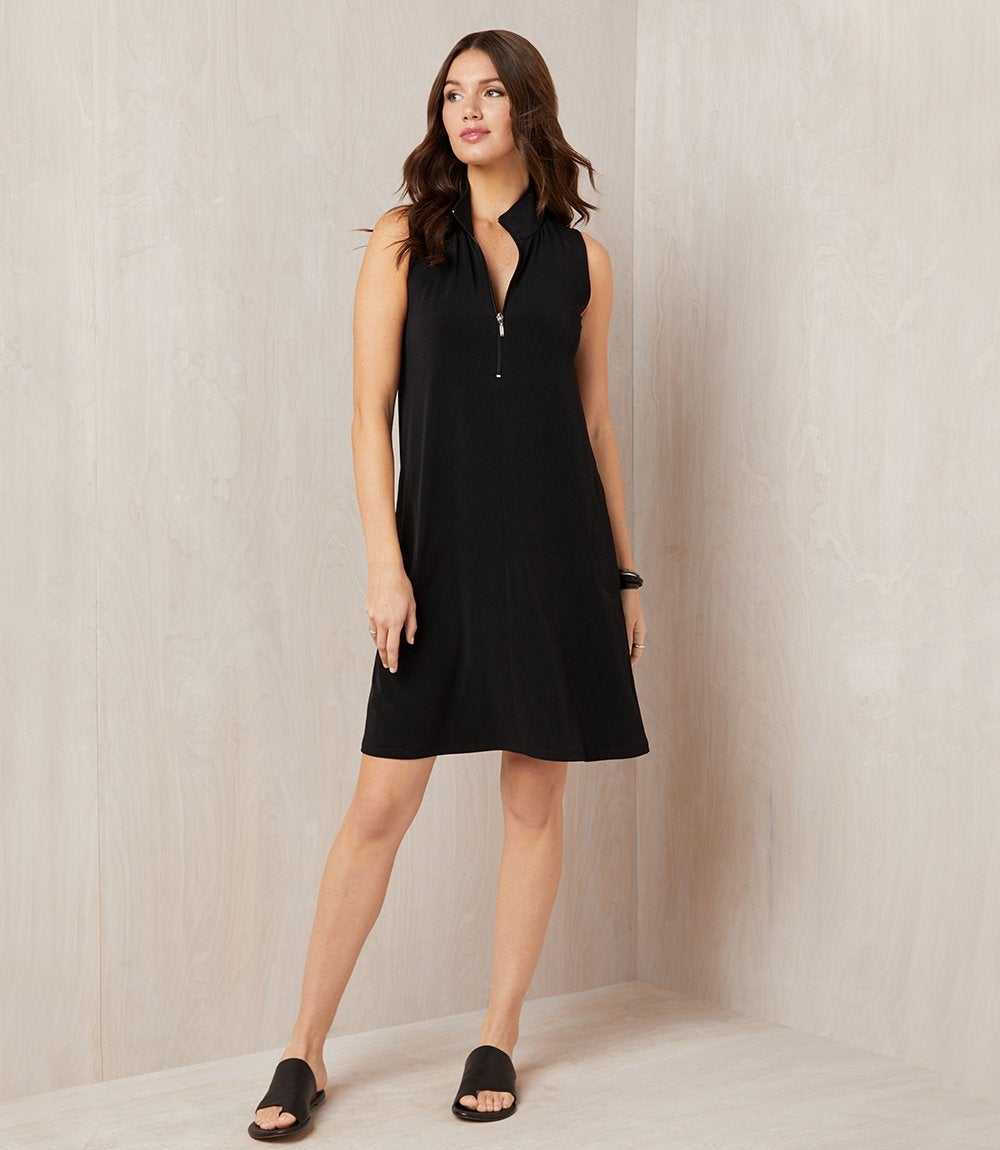 Sleeveless Zip-Up Travel Jersey Dress - Image 9