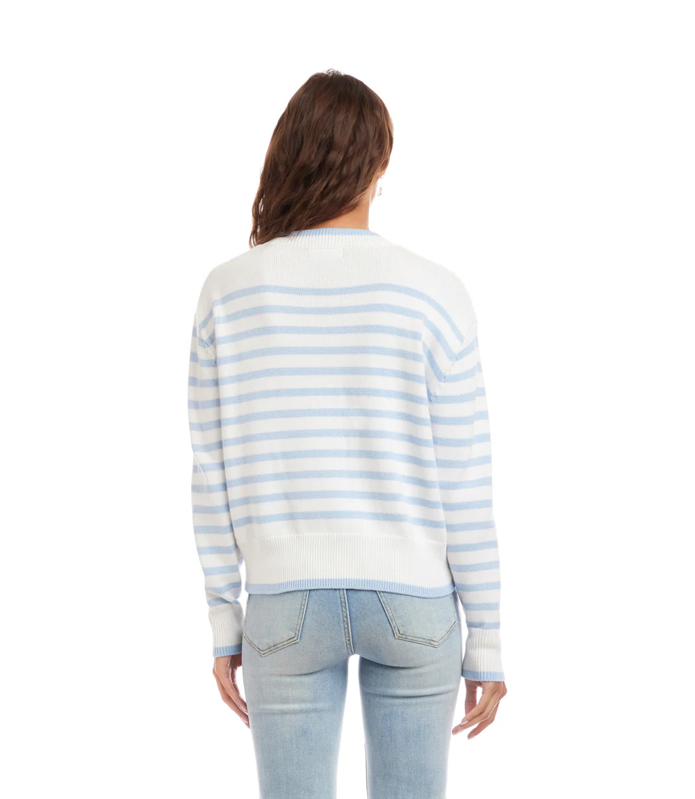 Petite Size Stripe Cardigan Sweater - Image 4