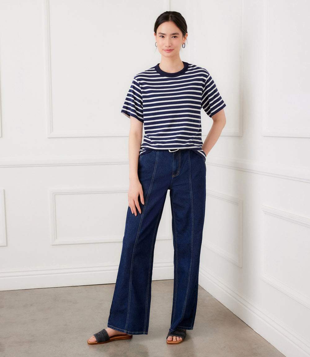Petite Size Stripe Short Sleeve Top - Image 2
