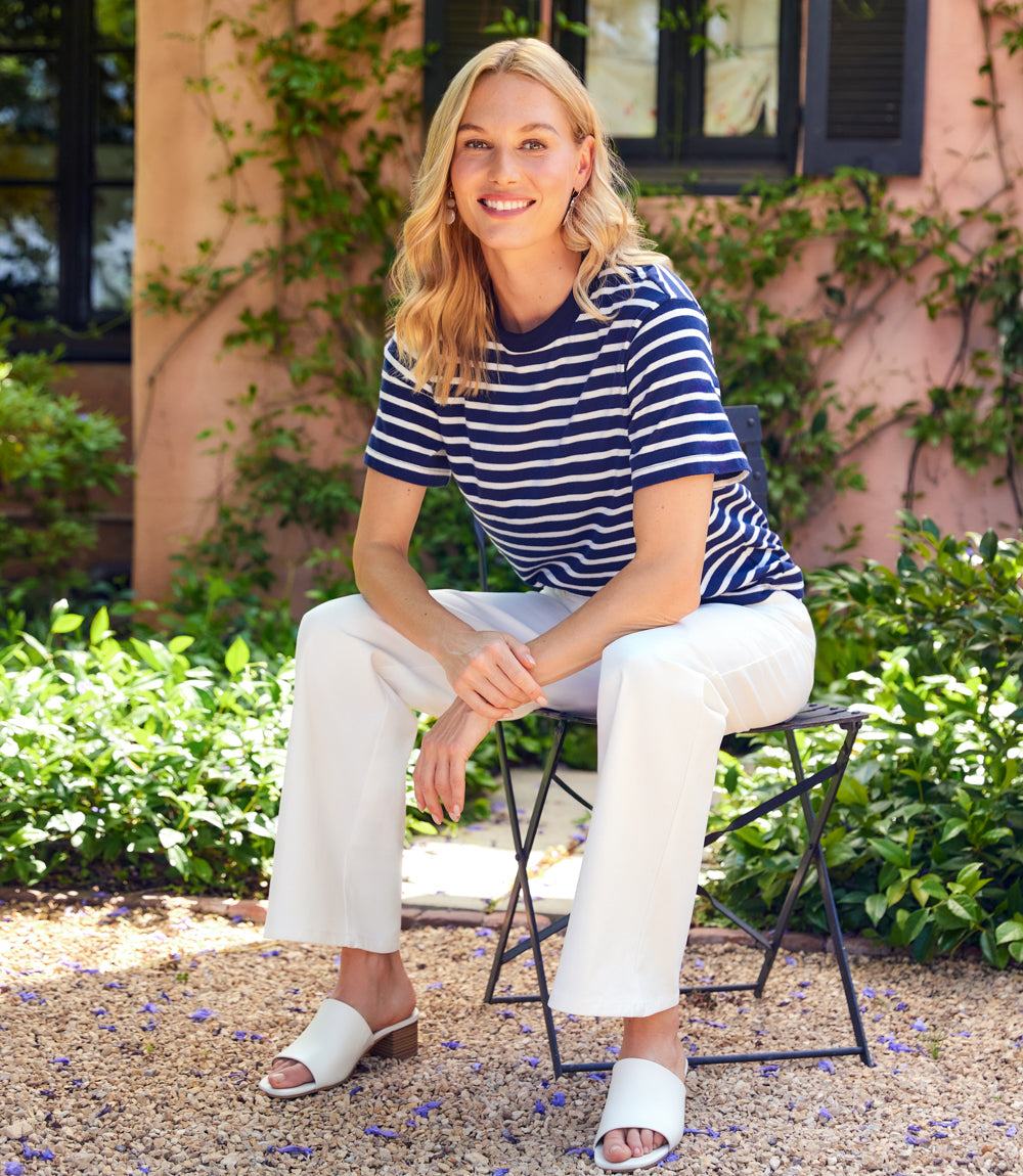 Petite Size Stripe Short Sleeve Top - Image 6