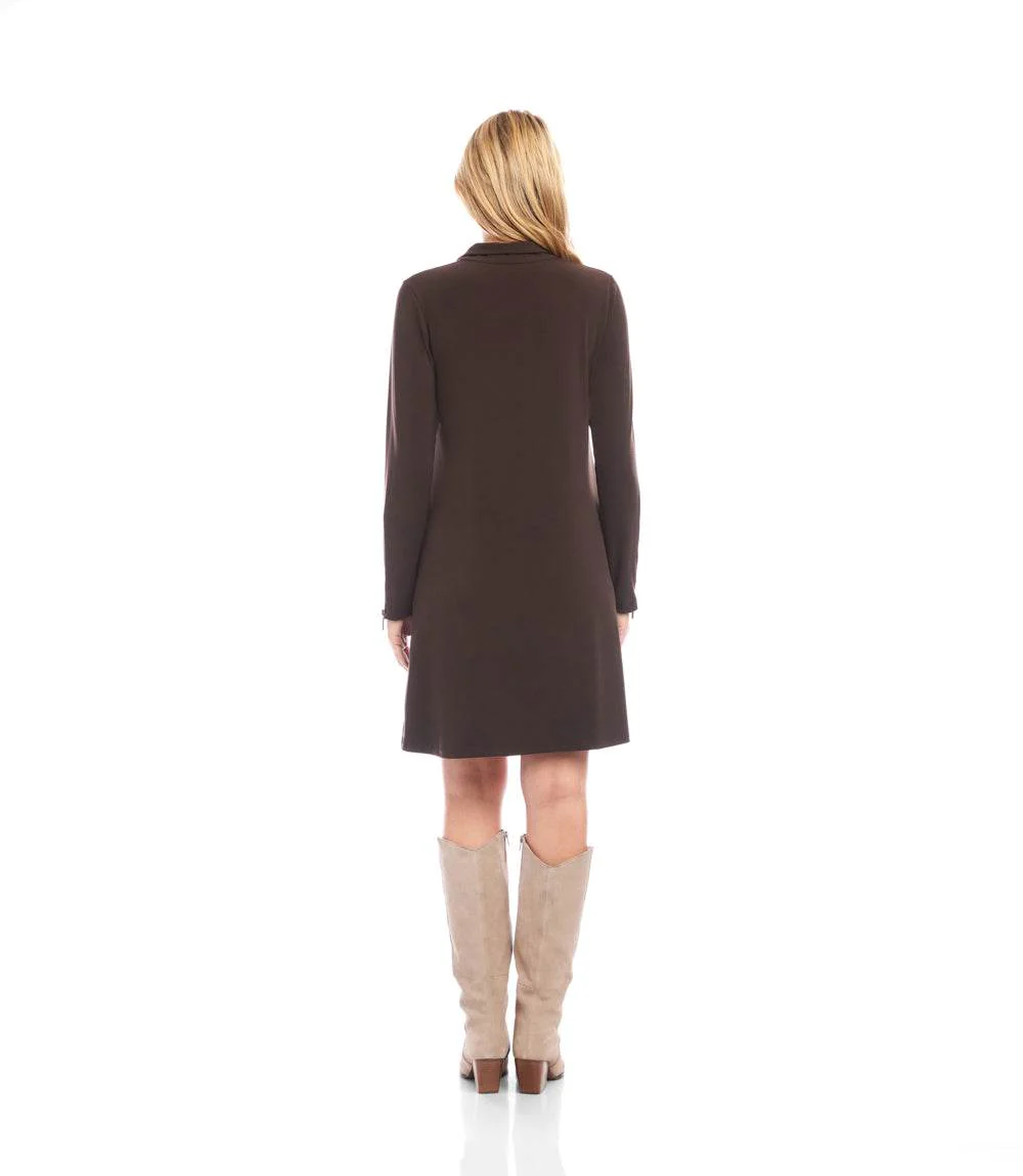 Petite Size Zip-Up Travel Jersey Dress - Image 5