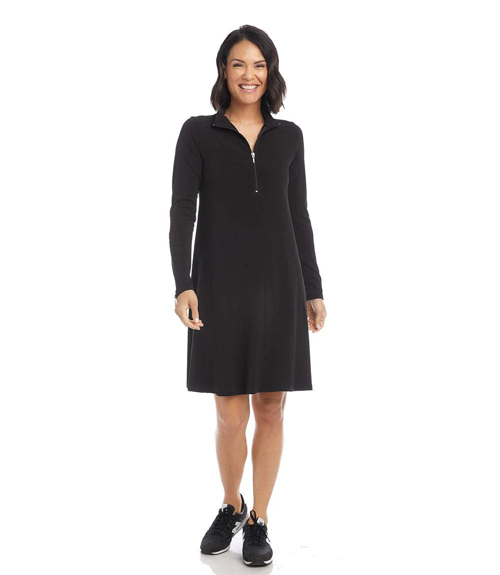 Petite Size Zip-Up Travel Jersey Dress - Image 3