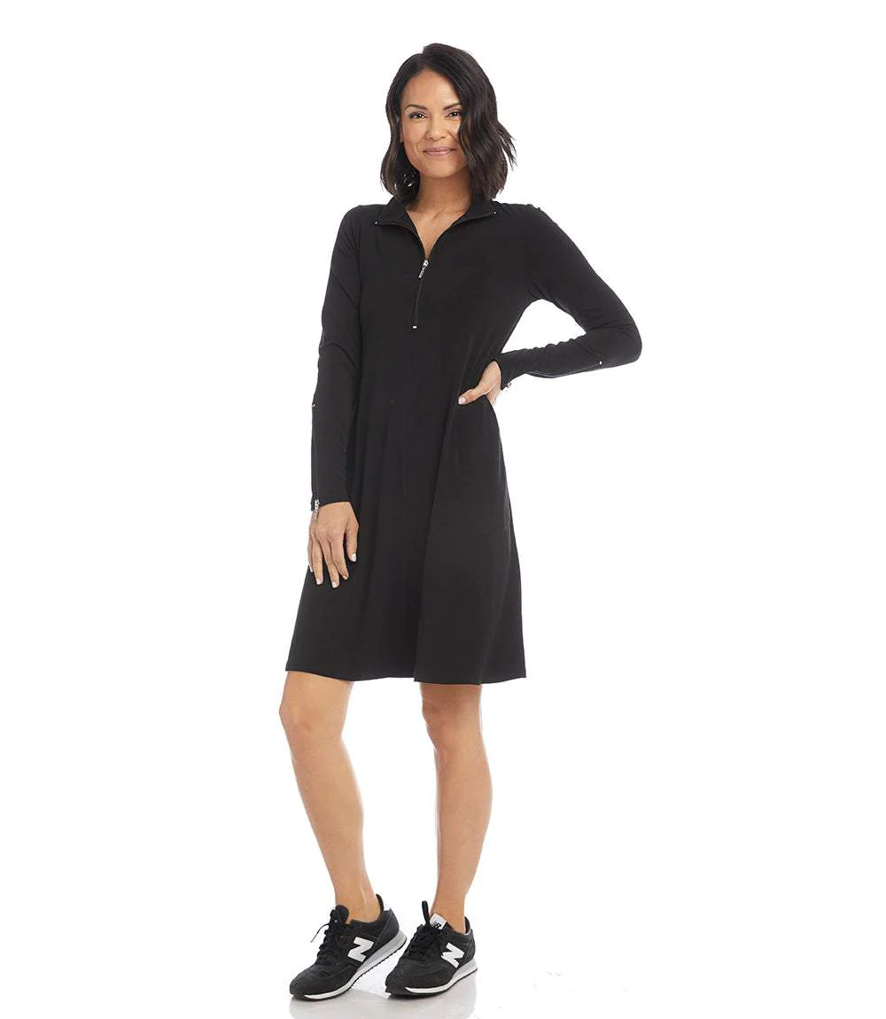 Petite Size Zip-Up Travel Jersey Dress - Image 4