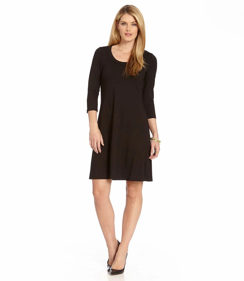 Petite Size Three Quarter Sleeve A-Line Dress - Image 3