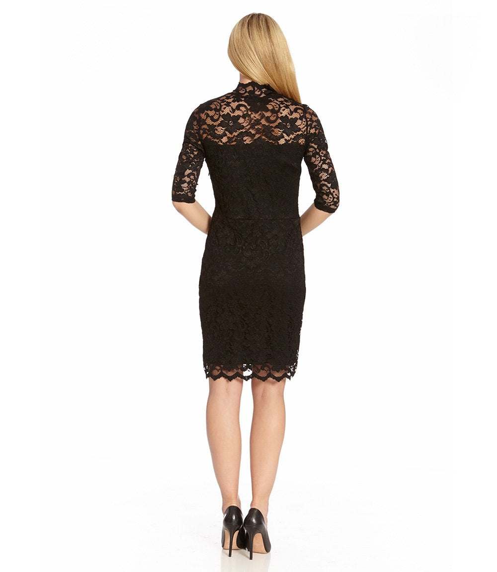 Petite Size V-Neck Scallop Lace Dress - Image 4