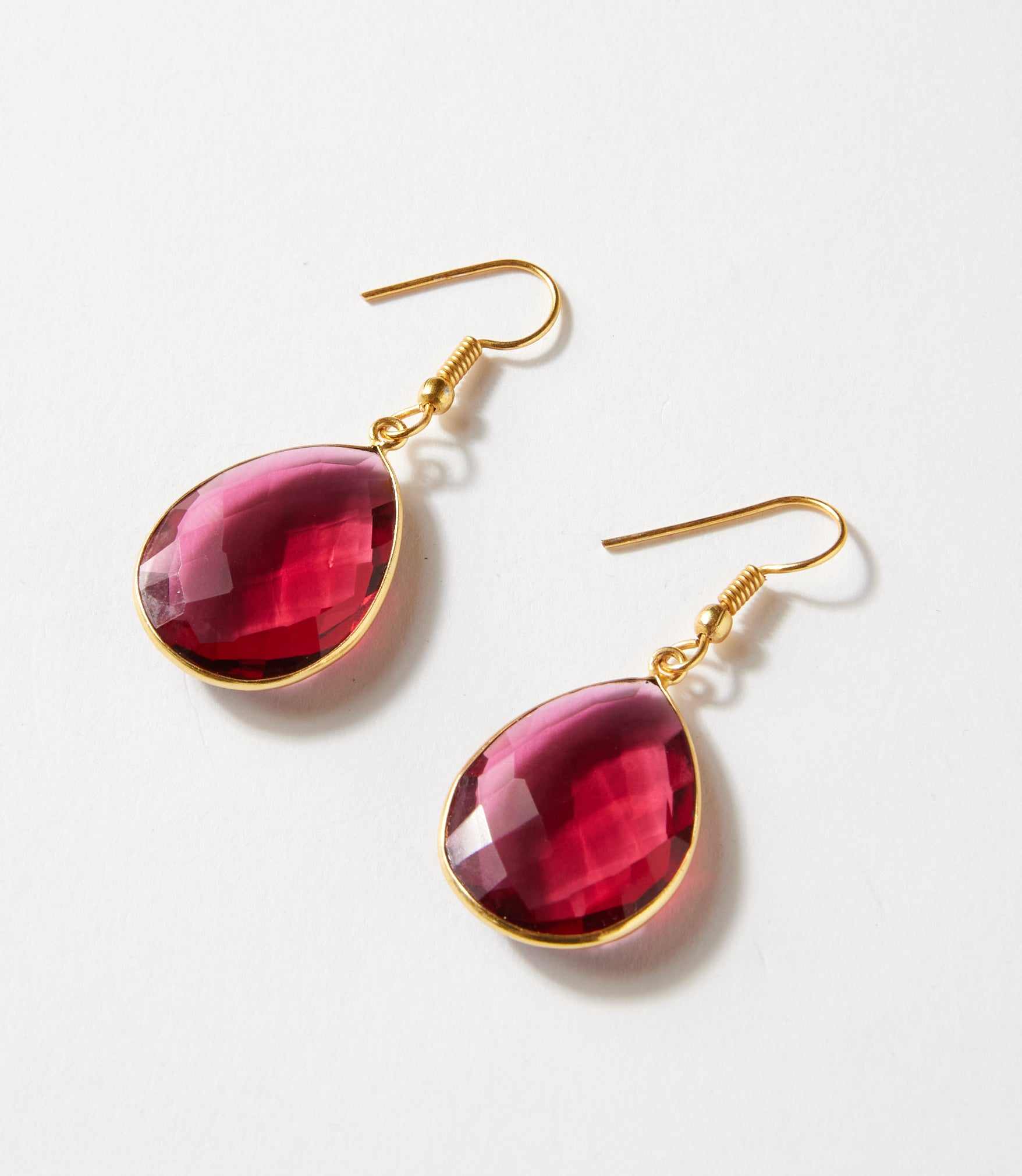 Pink Quartz Teardrop Earrings - Image 2