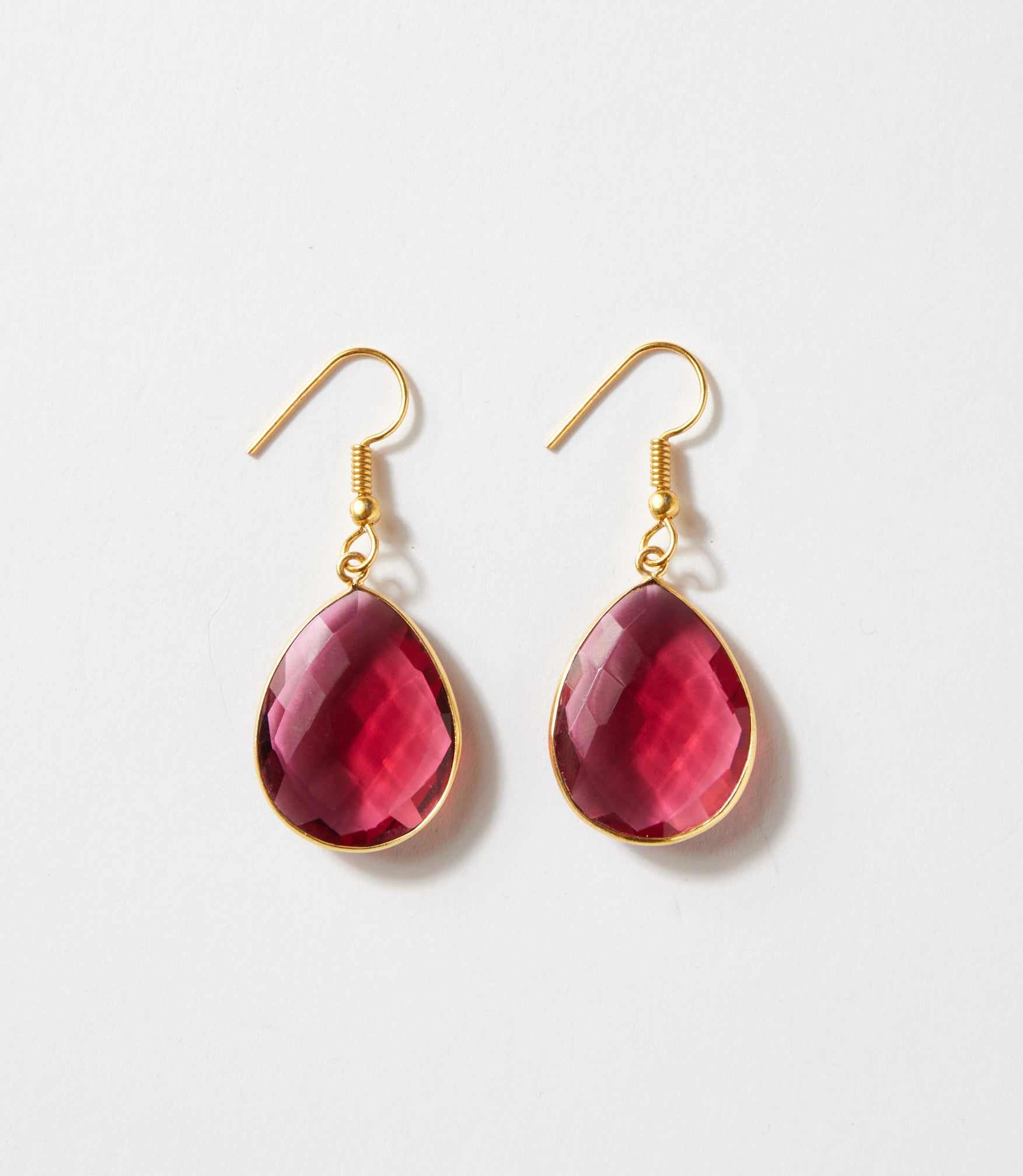 Pink Quartz Teardrop Earrings - Image 3