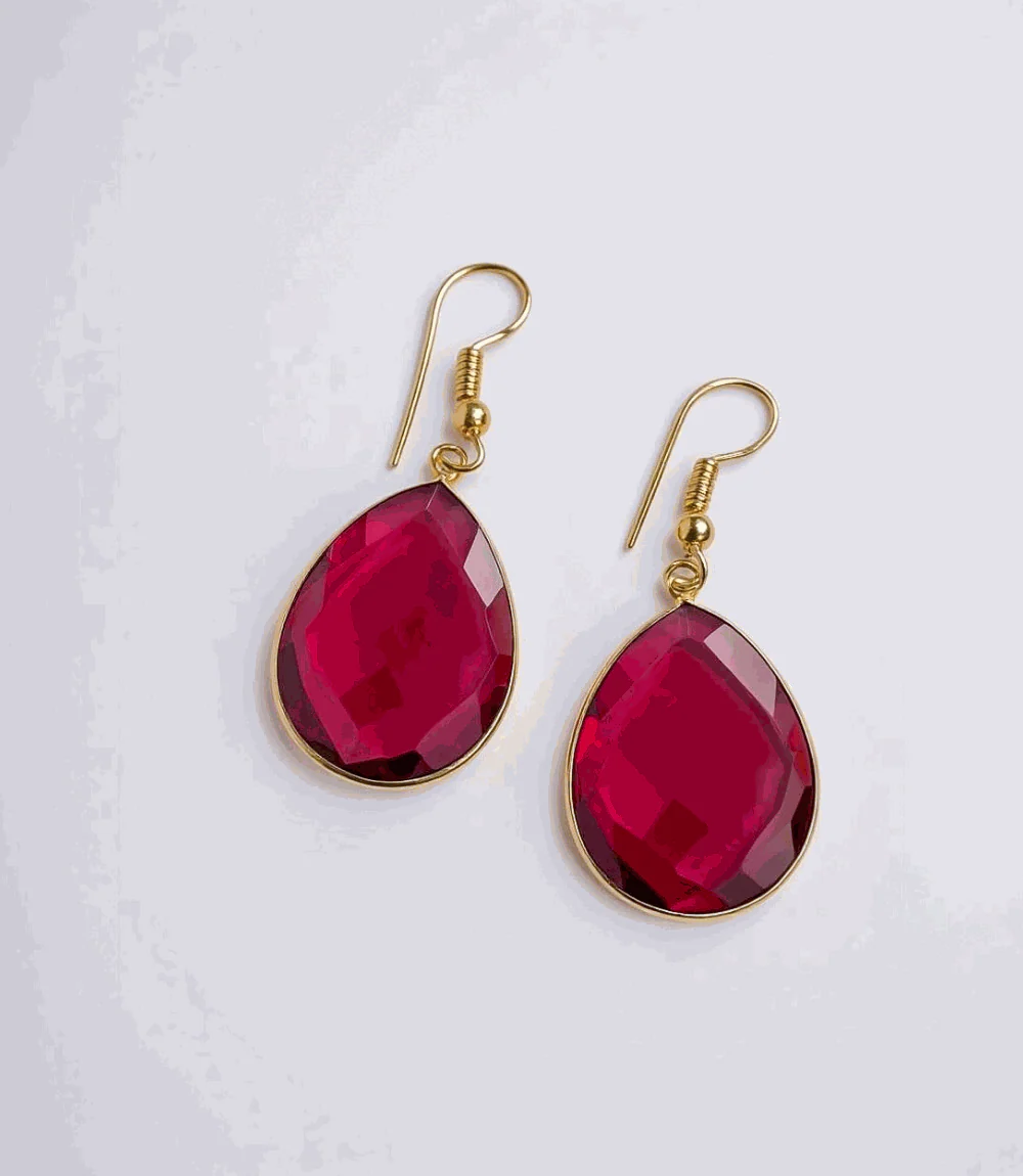 Pink Quartz Teardrop Earrings - Image 5