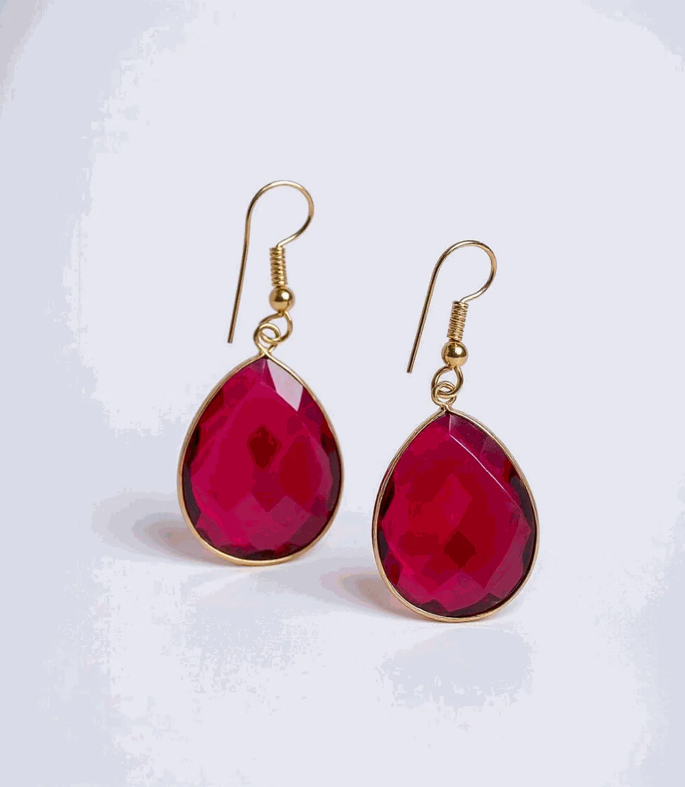 Pink Quartz Teardrop Earrings - Image 7