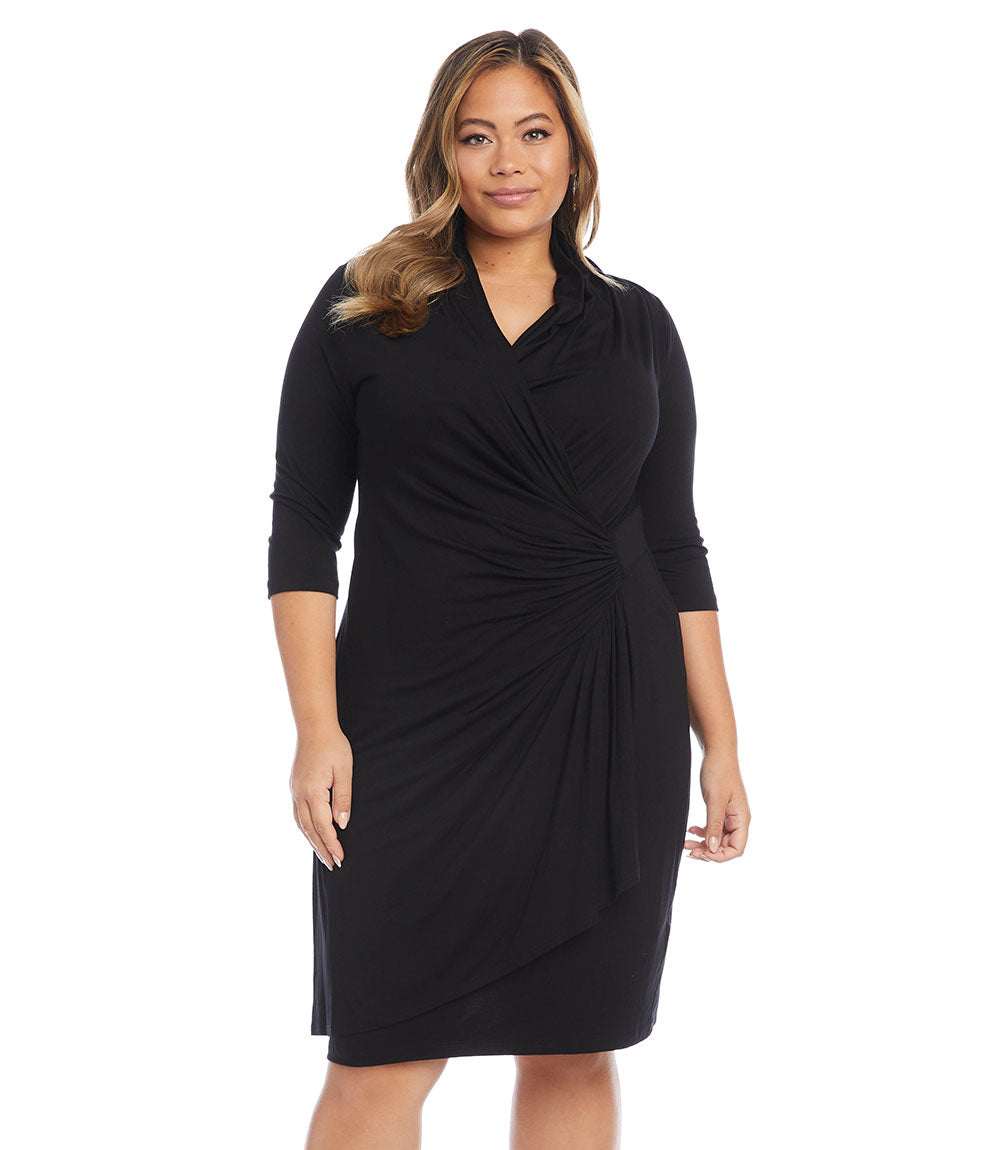 Plus Size Cascade Wrap Dress - Image 4