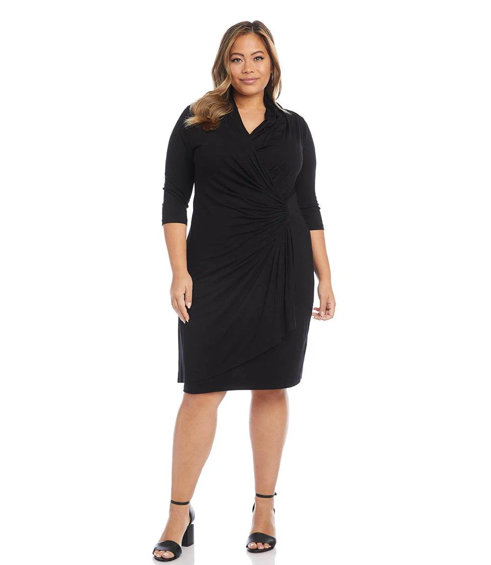 Plus Size Cascade Wrap Dress - Image 6