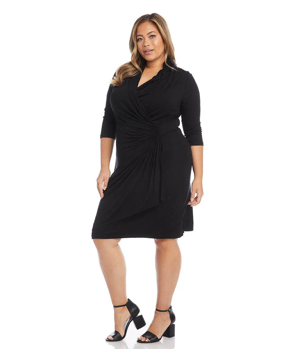 Plus Size Cascade Wrap Dress - Image 7