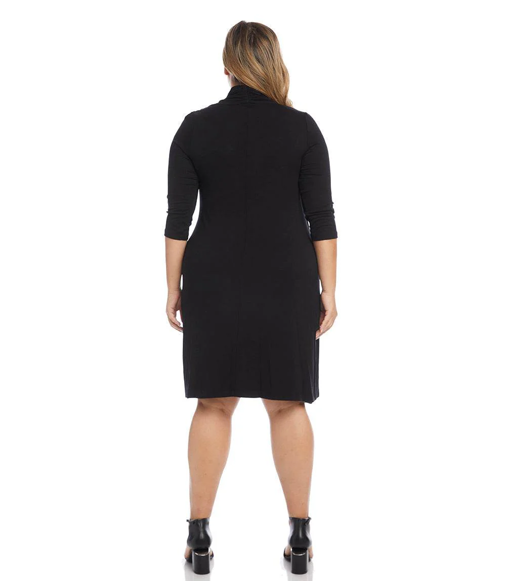 Plus Size Cascade Wrap Dress - Image 9