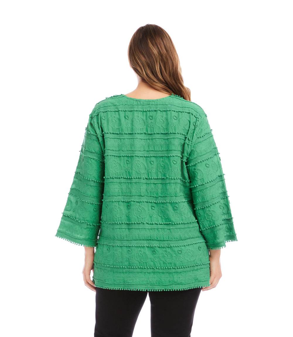 Plus Size 3/4 Sleeve Embroidered Tunic - Image 8
