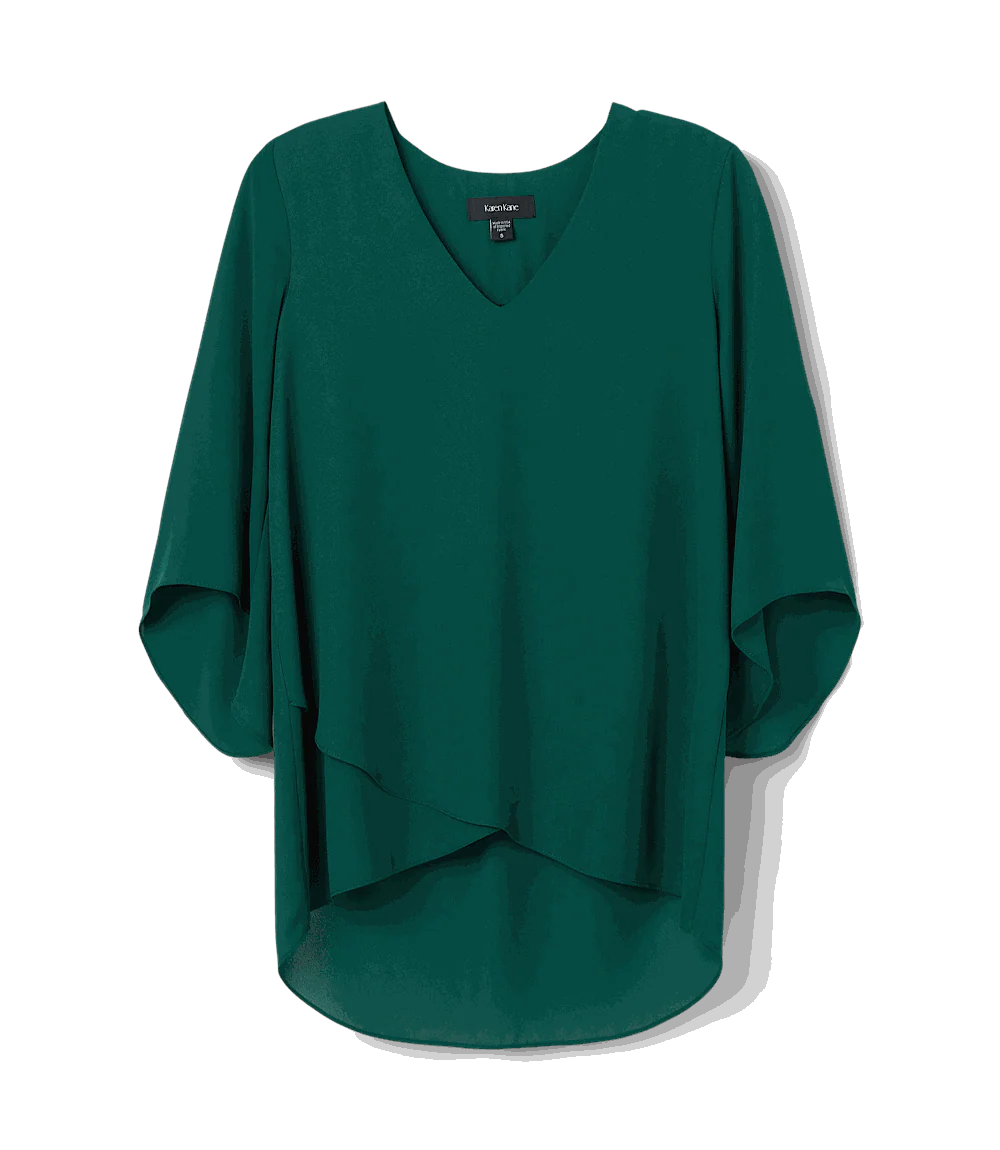 Plus Size Bracelet Sleeve Asymmetric Top - Image 5