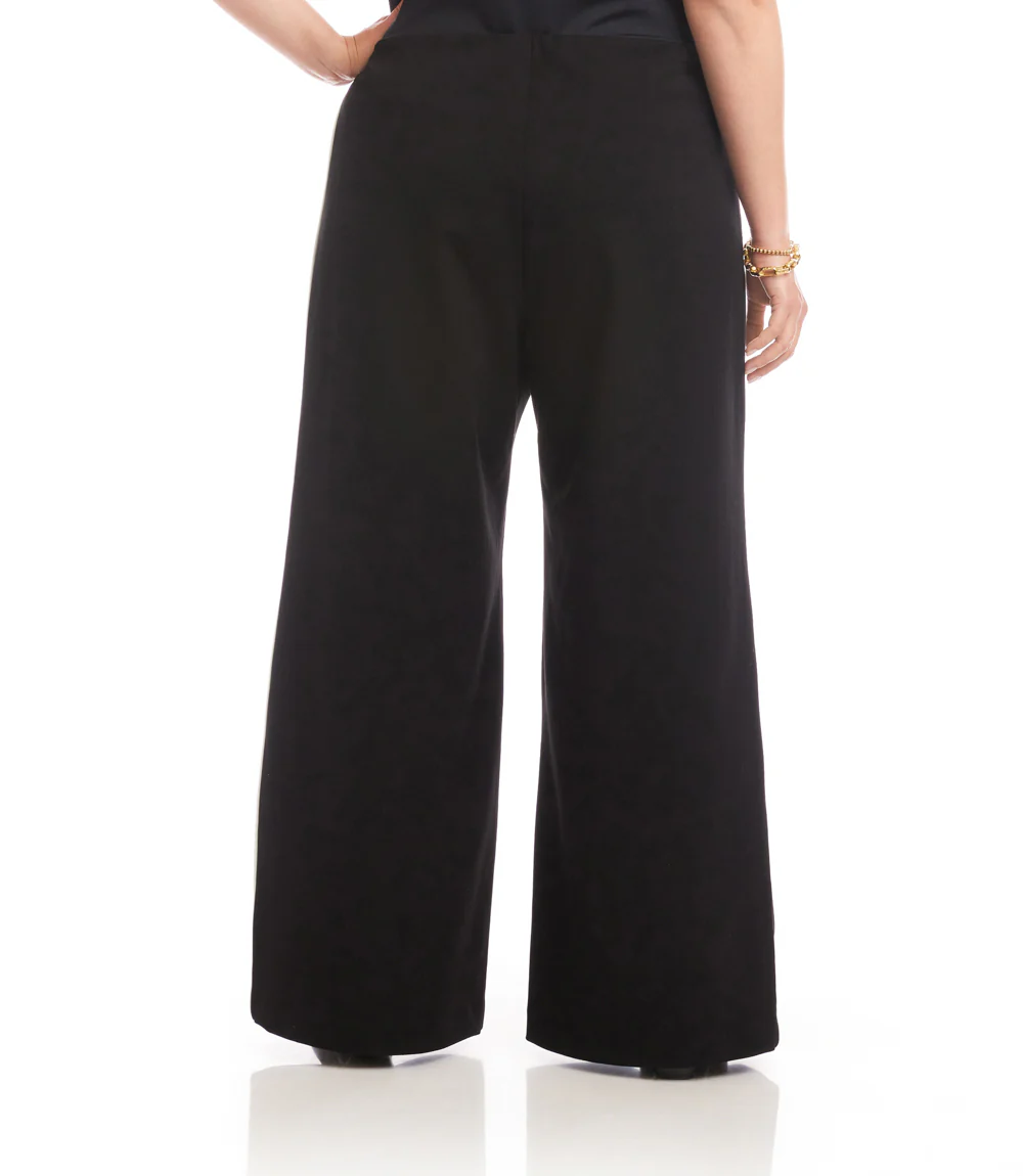 Plus Size Contrast Piped Wide-Leg Pants - Image 5