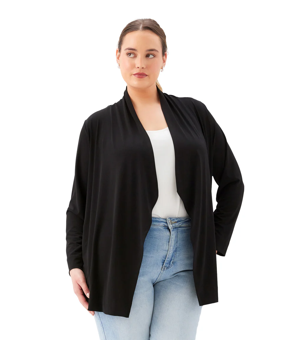 Plus Size Drape Travel Jersey Cardigan - Image 3