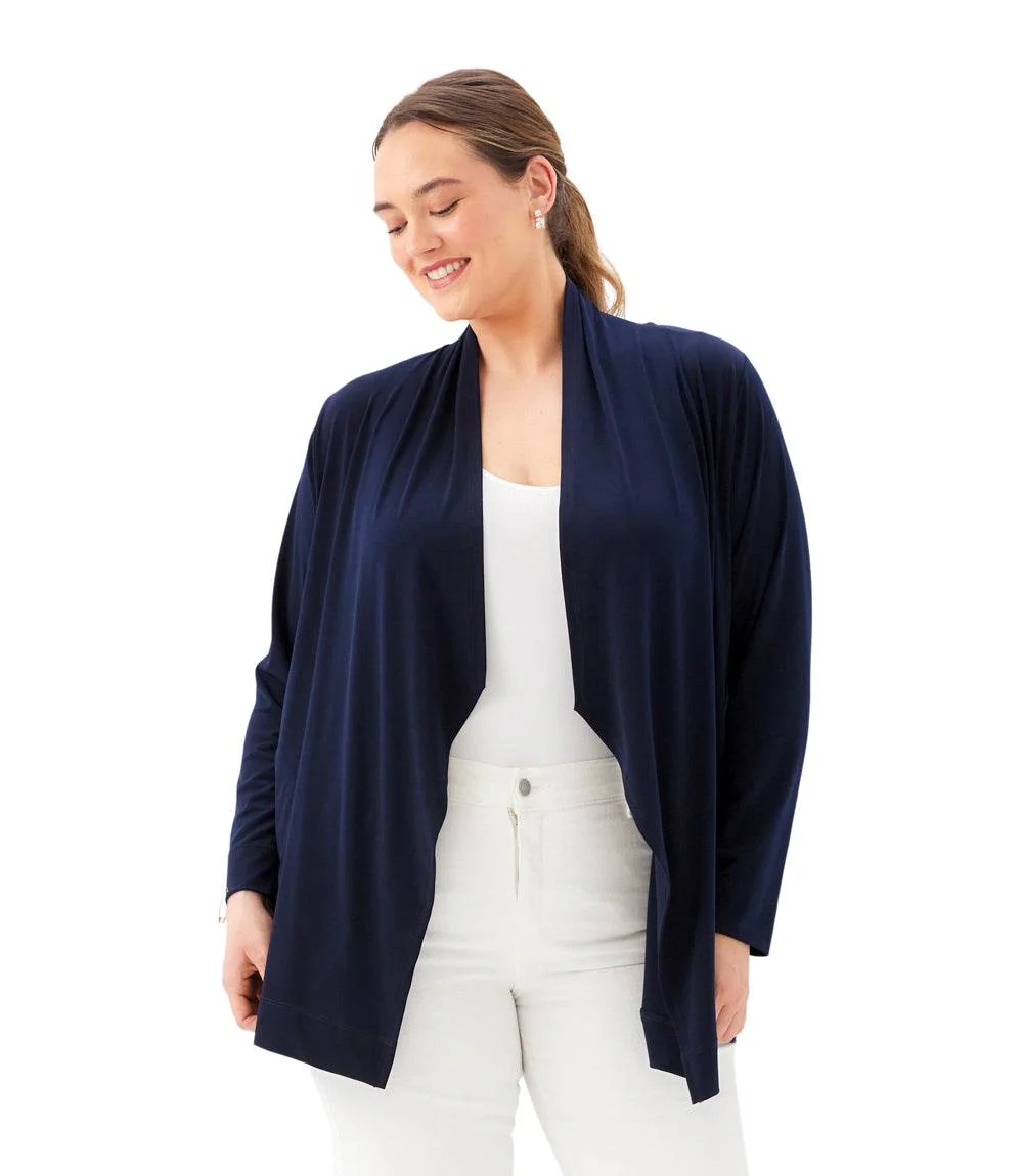 Plus Size Drape Travel Jersey Cardigan - Image 3